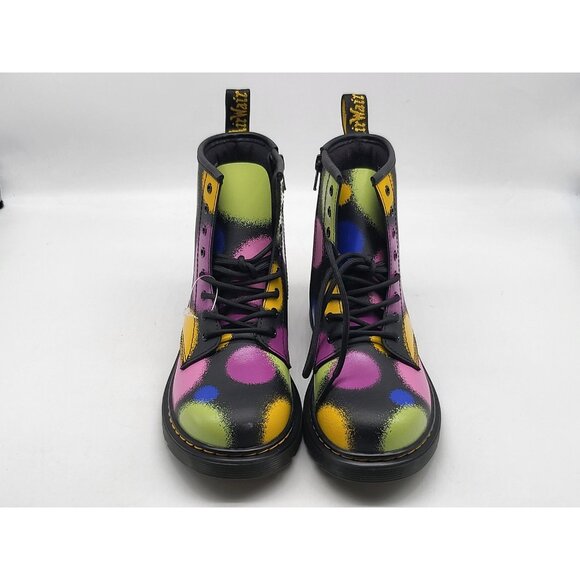 Dr Martens 1460 J Boots Womens Size 5 Multicolor Polka Dot Leather Lace Up Shoes - Picture 2 of 9